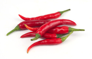 Chili peppers on a white background