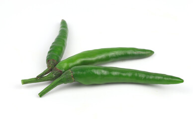 Chili peppers on a white background