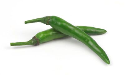 Chili peppers on a white background