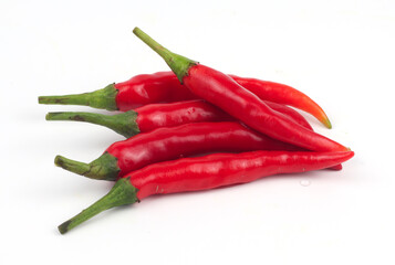 Chili peppers on a white background