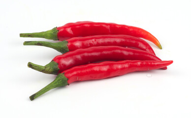 Chili peppers on a white background