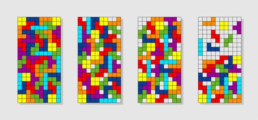 Toy for children. Multi-colored Tetris. vector graphite