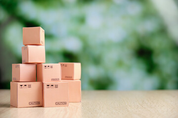 The concept of packaged goods in containers for shipment