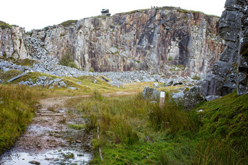 Entrance to the Cheesewring Quarry on the eastern edge of Bodmin Moor near Minions, Cornwall, England, UK.