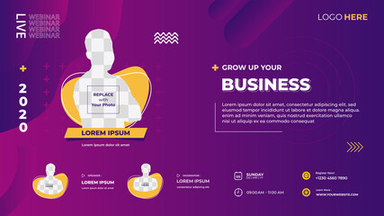 Vector graphic of Purple fluid background. Suitable for web banner, business webinar, seminar, Corporate Meeting, landing page, marketing webinar and many more