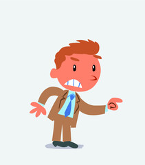 cartoon character of businessman pointing something aggressively