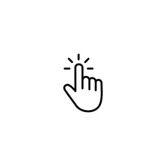 Hand click line icon, Hand cursor symbol vector