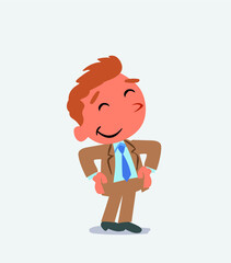 Satisfied cartoon character of businessman