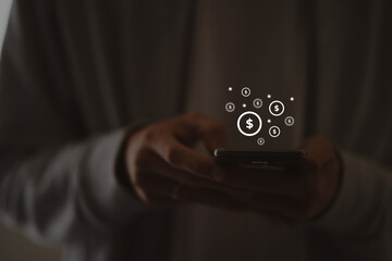 Freelance working concept, Online payment, Working from home, get paid online, bet payment concept.