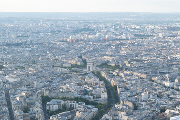 city from eiffel tower in Paris