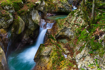Great Soca Gorge, Soca river, Lepena Valley, Julian Alps, Municipality of Bovec, Slovenia, Europe