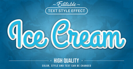 Editable text style effect - Ice Cream theme style.