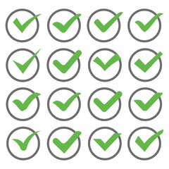Approval check icon isolated, quality tick sign.