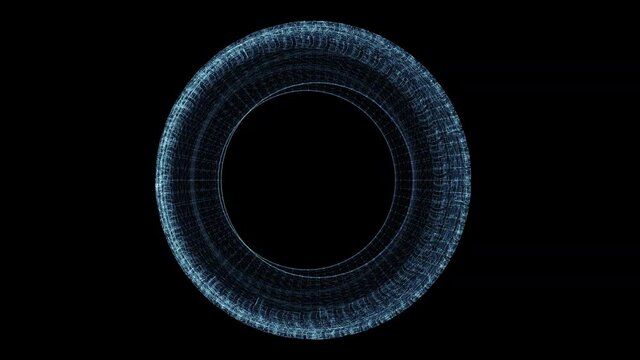 Beautiful animated hologram of a virtual car tire turntable