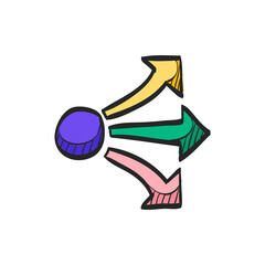 Propagate arrows icon in color drawing. Business management human resources administration