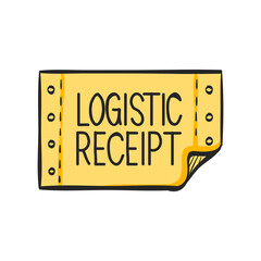 Logistic receipt icon in color drawing. Send, shipping, delivery