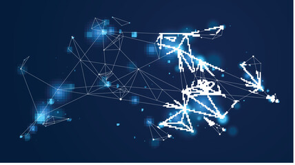 Blurred lights vector abstract background, dark artistic wallpaper. © Sylverarts