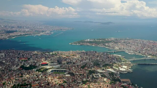 The general view of Istanbul was taken by Drone.