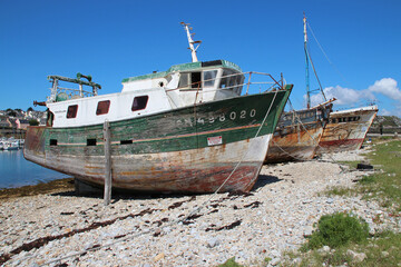 shipwrecks in camaret-sur-mer in brittany in france