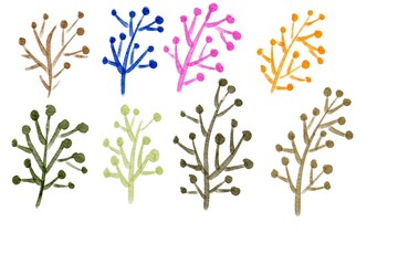 Watercolor set floral