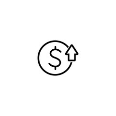Cost reduction line icon vector. Cost reduction symbol