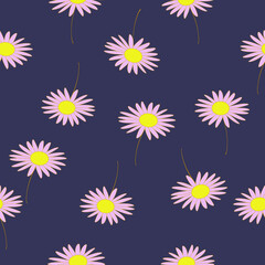 Seamless pattern with daisy flowers