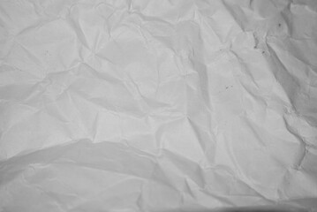 white crumpled paper texture background.