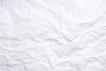 white crumpled paper texture background.