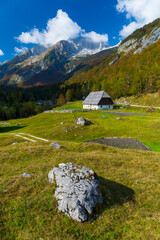 Soca valley, Triglav National Park, Trenta Valley, Julian Alps, Municipality of Bovec, Slovenia,...