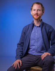 businessman sitting with a direct look