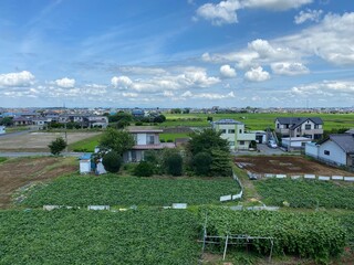 Fototapeta na wymiar A suburban view of Kawagoe City, Saitama Prefecture, Japan.