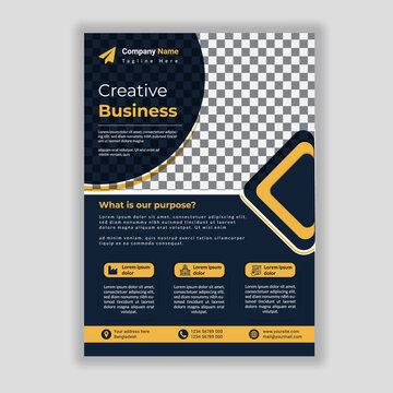 Flyer, brochure template design in A4 size for corporate business or any other	
