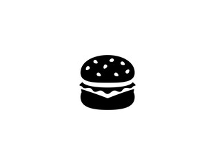 Burger vector icon. Isolated Hamburger fast food 