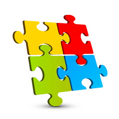 Fototapeta premium Colorful Vector Puzzle Pieces Isolated