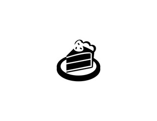 Shortcake vector icon. Isolated strawberry cake illustration