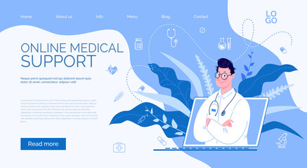 Doctor with Online Medical Consultation Concept, Medical Support. - obrazy, fototapety, plakaty