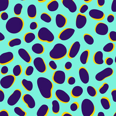 Vector Trendy luipaardvel naadloze patroon. Abstracte wilde dieren cheetah vlekken blauwe textuur voor mode printontwerp, stof, omslag, inpakpapier, achtergrond, behang
