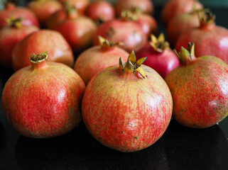 Fresh ripe pomegranates prepared for juice