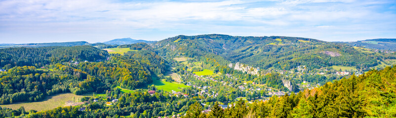 Lush green landscape of Bohemian Paradise