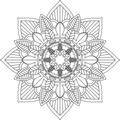 Easy Mandala coloring book simple and basic for beginners, seniors and children. Set of Mehndi flower pattern for Henna drawing and tattoo. Decoration in ethnic oriental, Indian style.