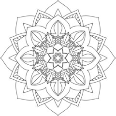 Easy Mandala coloring book simple and basic for beginners, seniors and children. Set of Mehndi flower pattern for Henna drawing and tattoo. Decoration in ethnic oriental, Indian style.