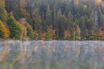 Autumn landscape at St. Ana Lake, in the heart of Transylvania, Romania	
