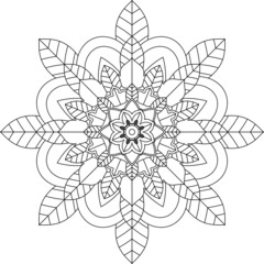 Easy Mandala coloring book simple and basic for beginners, seniors and children. Set of Mehndi flower pattern for Henna drawing and tattoo. Decoration in ethnic oriental, Indian style.