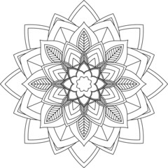 Easy Mandala coloring book simple and basic for beginners, seniors and children. Set of Mehndi flower pattern for Henna drawing and tattoo. Decoration in ethnic oriental, Indian style.
