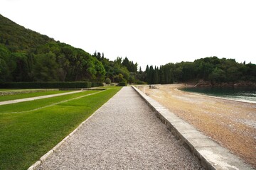 Royal beach promenade in Montenegro (Adriatic Sea)