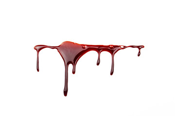 A blood spatter. A blood flowing down. Bloody pattern. Concepts of blood can be used in design - obrazy, fototapety, plakaty