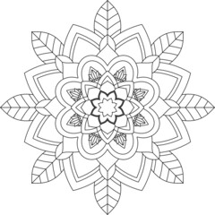 Easy Mandala coloring book simple and basic for beginners, seniors and children. Set of Mehndi flower pattern for Henna drawing and tattoo. Decoration in ethnic oriental, Indian style.