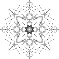 Easy Mandala coloring book simple and basic for beginners, seniors and children. Set of Mehndi flower pattern for Henna drawing and tattoo. Decoration in ethnic oriental, Indian style.
