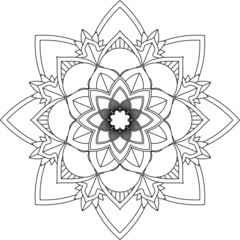 Easy Mandala coloring book simple and basic for beginners, seniors and children. Set of Mehndi flower pattern for Henna drawing and tattoo. Decoration in ethnic oriental, Indian style.