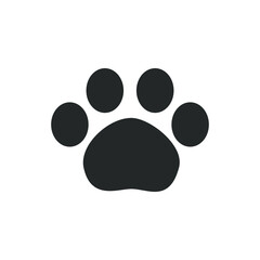 Animal paw print silhouette icon logo vector illustration design.